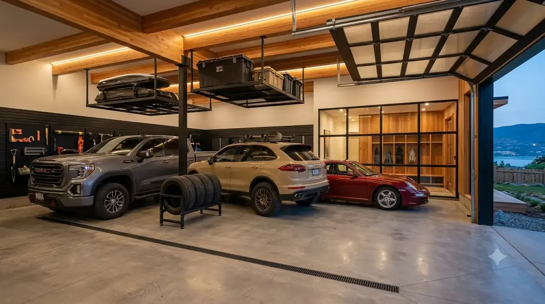 The Glenmore Butterfly — 3-car garage — Sierra AT4X, Cayenne, 911