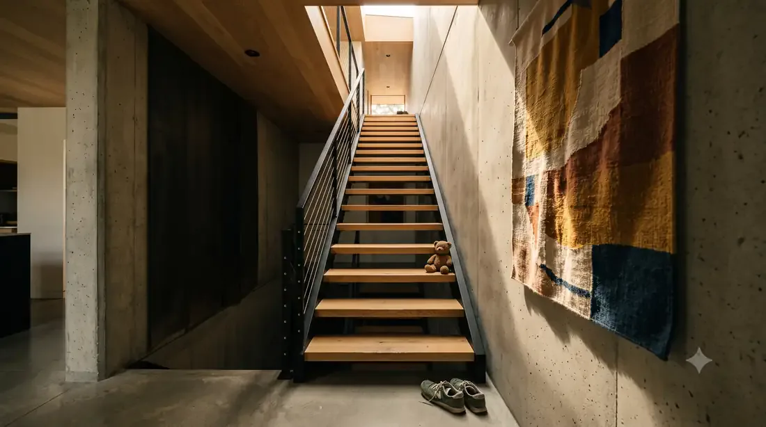 Neutra VDL, Narrow-Lot — Staircase detail