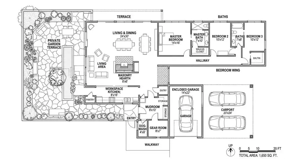 The Kelowna Usonian floor plan