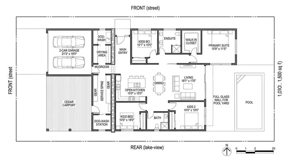The Upper Mission Glass Bungalow floor plan