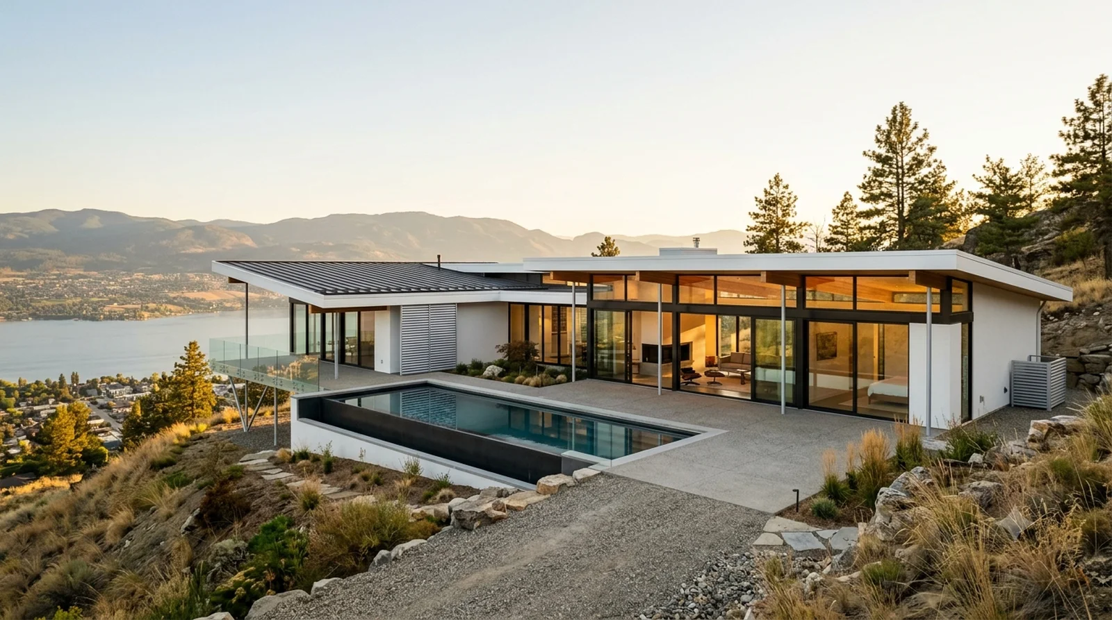 Singleton House — Neutra, 1959: spider leg columns and a reflecting pool, on a University Heights crest.