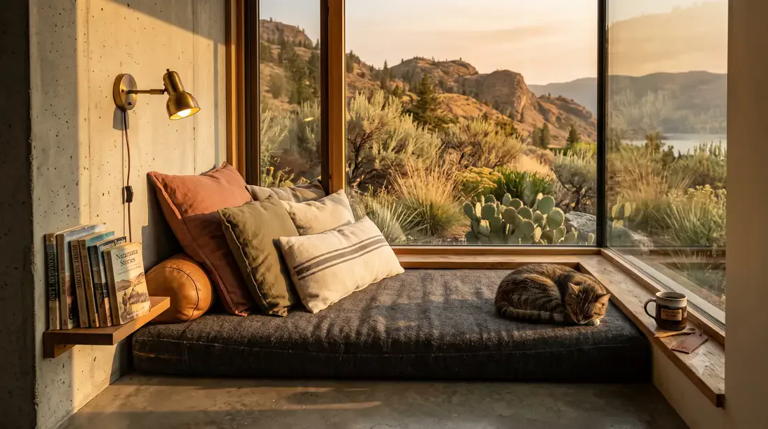 Kaufmann Desert House — Window-bay reading nook