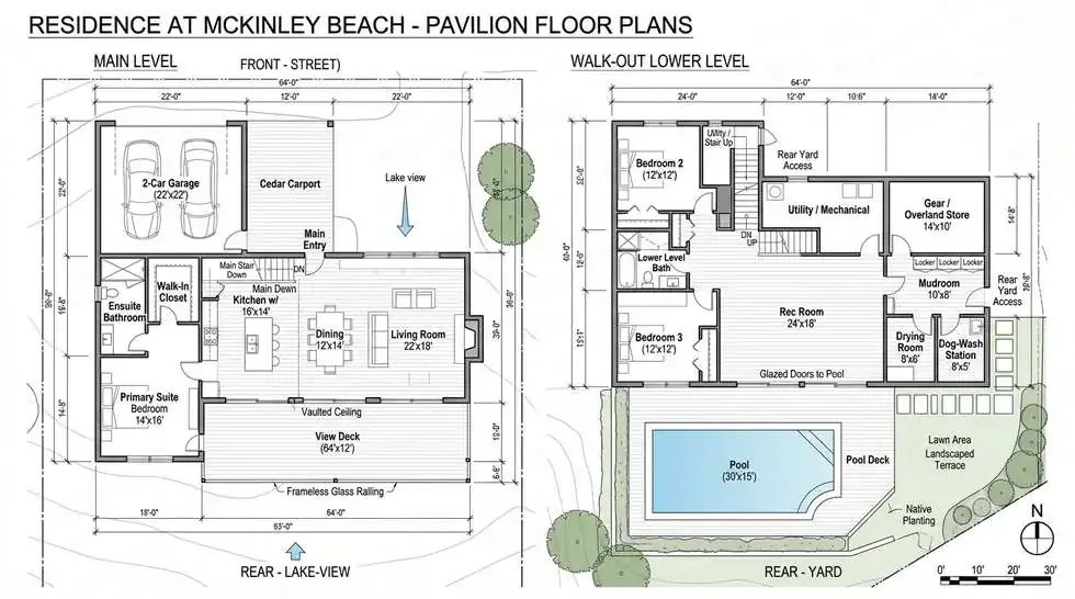 The McKinley Beach Pavilion floor plan