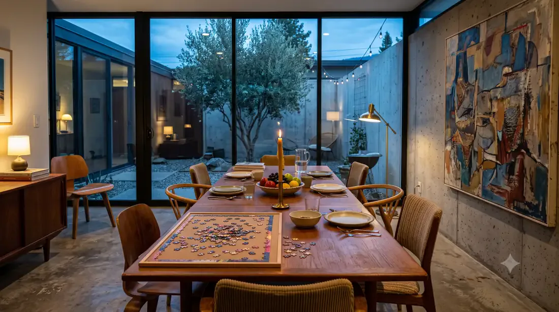 The Craig Ellwood Courtyard House — Dining area